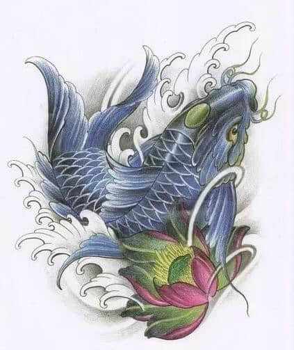 九素刺青纹身手稿第3期87张鱼纹身手稿图案素材