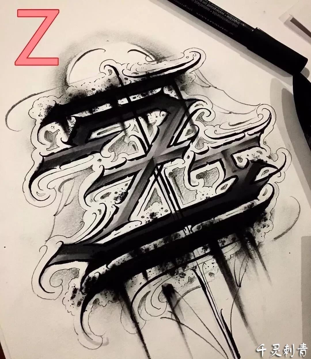 z字母创意纹身图片